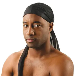 Titan Extra Long Satin Du-Rag, Ultra Stretch & Breathable, For Waves, Braids & Hair Care, Silky Comfort, Black