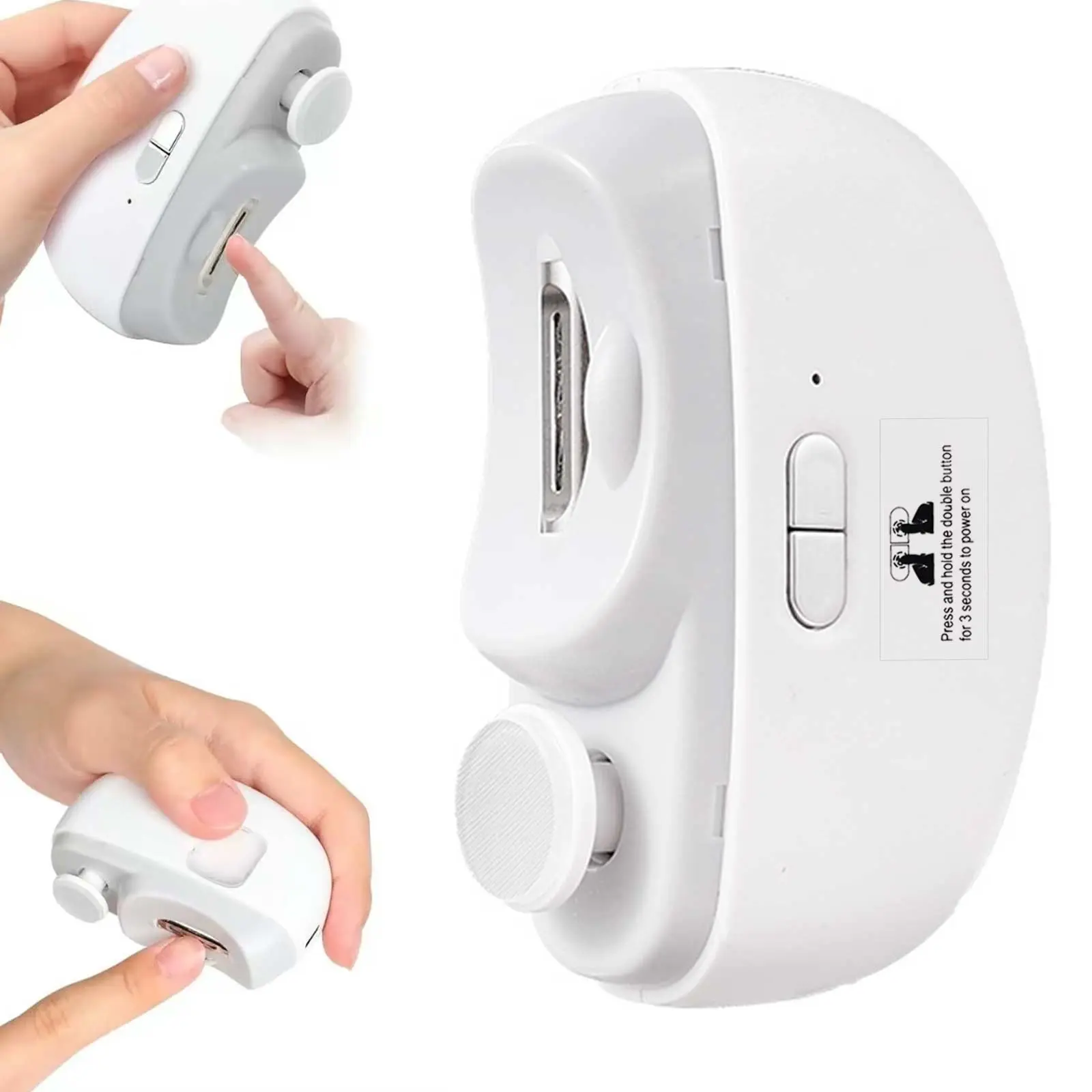 Electric Nail Clipper and Polisher 2-in-1, with LED Light, Anti-Pinch Safety Feature, Polishing and Grinding Functions, USB Charging, Multi-functional manicure tool for home and salon use, Suitable for All Ages, Ideal Valentine's Day gift
