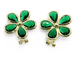 GREEN Flower Earrings