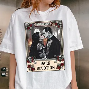The Addams Family Shirt, Morticia&Gomez Addams Halloween Shirt, Spooky Shirt Trendy Graphic Shirt, Horror Movie Halloween Gift