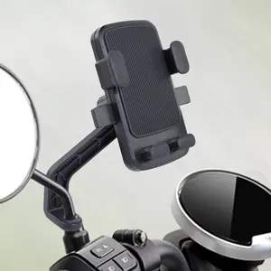 Motorcycle Phone Holder, Rearview Mirror & Handlebar Mount, Shockproof Anti-Slip, Food Delivery Rider Navigation Stand, Motorcycle Accessories