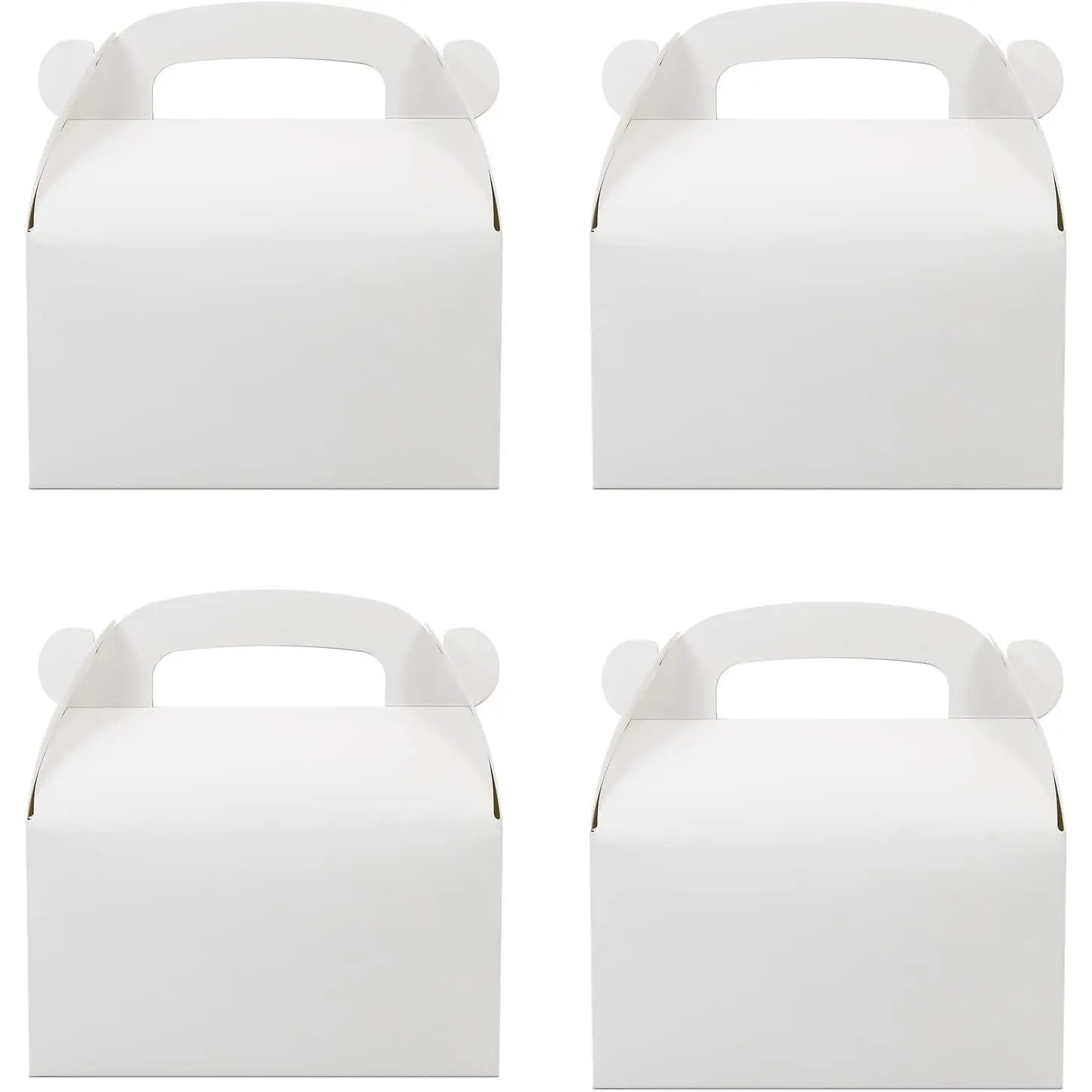 30-Pack White Party Favor Treat Boxes, Goodie Gable Paper Gift Boxes with Handles.Perfect for Wedding, Birthday, Graduation, Babyshower.