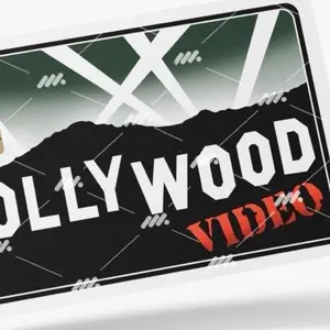 Hollywood video retro style the Ultimate Rectangle Sticker for Anywhere & Anything Minimal Tech Style | Waterproof | Perfect Fit for Laptops & Accessories