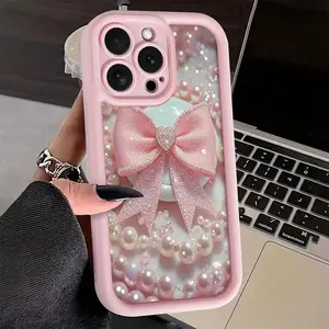 Phone Case: Gao Zhu Pink and Golden Butterfly Painted TPU Drop-Proof Full-Coverage Precision Protective Case, Suitable for Apple iPhone 6/7/8/X/Xs/Xr/Xs Max/11/12/13/14/15/16 Pro Max