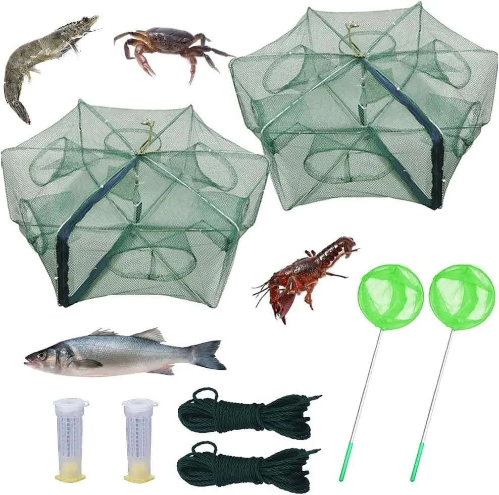 Minnow Fish Trap, Bait Fishing Net, Foldable Crawfish Crab Crayfish Catcher
