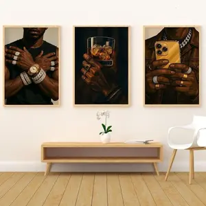 3 Count/set Black Man Wall Art Set of 3, Black Urban Art, Black Men Poster, African American Man Wall Art, Black Men Poster, Black Culture Digital Print Artwork Decor unframed wall art decor Unframed Poster