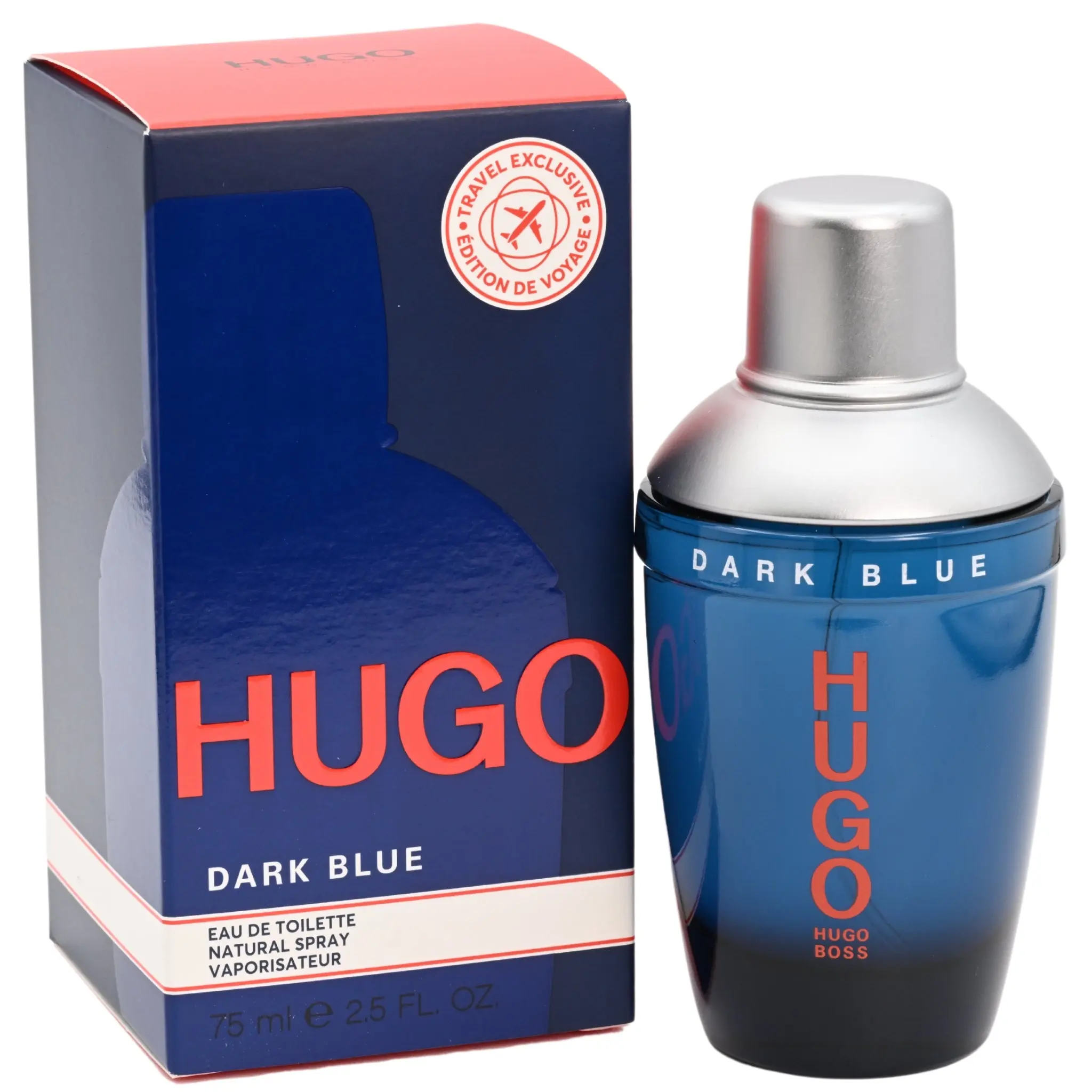 HUGO BOSS Dark Blue Men's Eau de Toilette (EDT) Cologne - 2.5 oz, New in Box, Luxurious Modern Alcohol-Based Spray-On Pre-Mixed Fragrance with Patchouli, Sandalwood & Mosses Blend for Evening Wear, Spray-On Men's Fragrance, Pre-Mixed Men's Fragrance