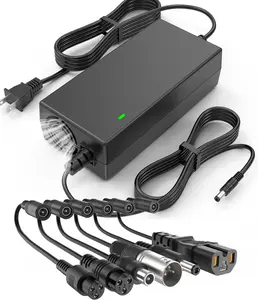Fancy Buying 54.6V 2A Universal Ebike Charger with 7 Interchangeable Tips, Cooling Fan, LED Indicator, 8.2ft Long Cord - Black for 48V 13S Li-ion Battery Pack