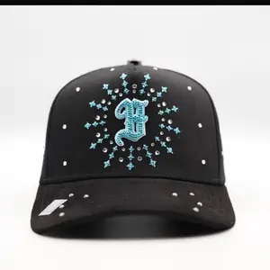 Hat B Wings  Black Blue crystals Edition