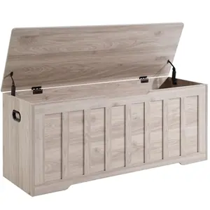 47.2 Inch Large Capacity Storage Ottoman with Secure Gel Buffer Hinges 150 Pound Weight Capacity U Shaped Hollow Handles for Entryway Living Room and Bedroom#Summer Wins#Fathersdaygift
