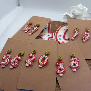Customized Birthday Cake Candle Dangle Earrings - Clay Birthday Jewelry with Butterfly Backs & Lead-Free Hardware for Comfortable Wear
