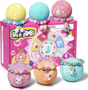 Unicorn Bath Bombs for Kids Girls with Bracelet Inside Easter Basket Stuffers Bubble Bath Toys Birthday Gifts for 4 5 6 7 8 Year Old Girl Daughter Granddaughter