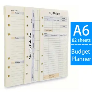 82pcs None-Dated Weekly & Monthly Planner & Budget Planner Refill, Finance Checklist Organizer, Personal Size 6-Hole Punched For A6 Binder, Budgeting Cash Envelopes Wallet, Planner Inserts, Fill Budget Plan and Actual Expense