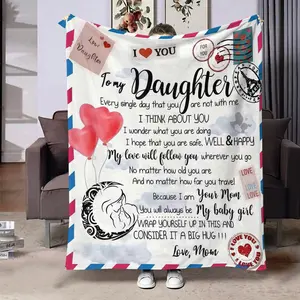 1pc Envelope Blanket Suitable for Gifts, Perfect for Bedroom Living Room Sofa Long Couch, Ideal Gift for Daughter, Heartfelt Gift Blanket