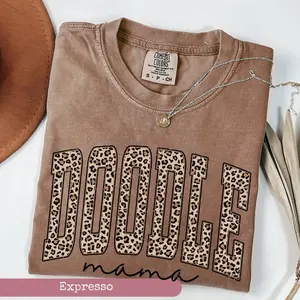 Comfort Colors Leopard Doodle Mama Shirt, Gift For Doodle Mom, Doodle Mama Shirt, Goldendoodle Mom Casual Graphic Short Sleeve T-Shirt, Dog Mom Tee
