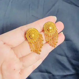 Gold Tone Bell Earrings for Women Elegant Fringe Design Fashion Jewelry Accessories