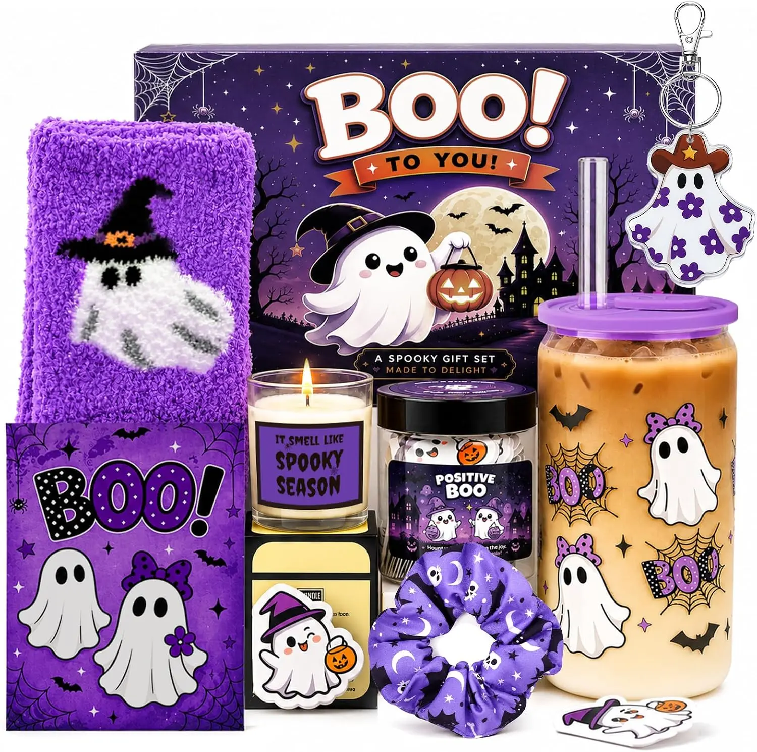 Boo Basket Stuffers for Women Teens Girls, Halloween Gifts Basket | Spooky Basket Stuffers Ideas