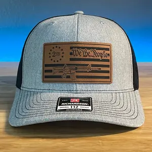 WE THE PEOPLE 2ND AMENDMENT FLAG 2A Leather Patch Hat