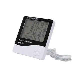 Household Thermohygrometer Indoor Humidity Alarm Clock Temperature and Humidity Meter Electronic Digital Display Time Date Alarm