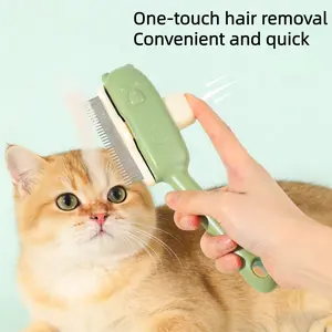 Bear-Shaped Pet Hair Removal Comb, Button-Operated Fine-Tooth Deshedding Brush, Gentle on Skin, Suitable for Cats and Dogs