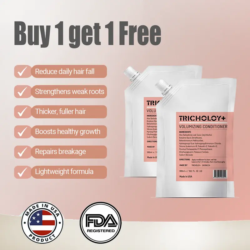[Buy 1 Get 1 Free] Tricholoy+ Anti-Hair Fall & Less Shedding & Volumizing Conditioner | Strengthens Roots | Thicker, fuller hair | Repairs breakage | 300ML