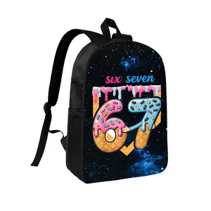 Funny 67 Number Ice Cream Drip Six Seven Meme Print Backpack for Women Men Large Travel Daypack Lightweight Casual Bags Schoolbag Back Pack Waterproof Rucksack Carry On Bag for Work Business Gym Student Hiking Sports Travel Gifts 17 In