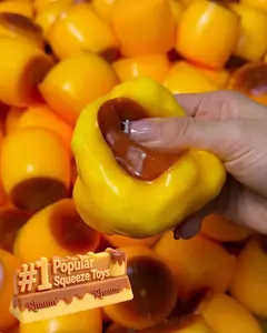 Caramel Pudding Stress Ball Squishy Crunchy Bead Filled Non Rebound Handmade Taba ASMR Anxiety Relief for Adults Party Favor Squeeze Toy Cute Realistic Food Soft Sticky Silicone Dessert