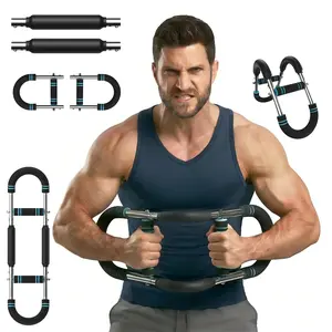 Adjustable Power Twister Bar，with Portable Spring Resistance, Ideal for Upper Body Strength Training, Builds Muscles for Chest Shoulders and Arms, Home Gym Fitness Equipment for Men