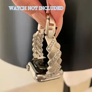 Rhinestone Decor Watch Band & Watch Case Set, Fashionable Watch Band, Smartwatch Strap & Watch Case for Apple Watch Series 10 9 8 7 6 5 4, Smart Watch Accessories, Wearable, Smart Watch Straps
