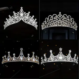 Baroque Style Bling, Bling, Rhinestone Ornament Crown Headband Retro Hair Band, Wedding Party Accessories, Suitable for Women and Daily Use
