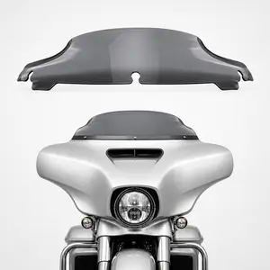 4.5" Smoke Wave Windshield Windscreen 3-Hole Batwing Fairing Wind Deflector Aftermarket Replacement for Harley Touring Street Glide Electra Glide Ultra Limited Tri Glide FLHX FLHT FLHTK FLHTCUTG 2014-2023 Front Upper Fairing Shield