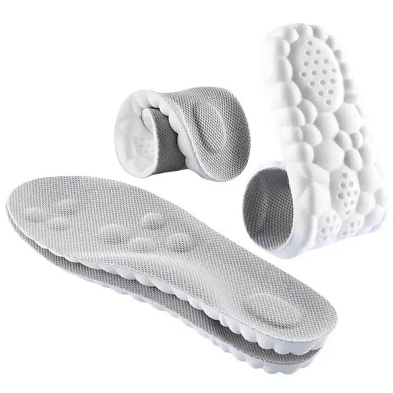 High-Elastic 4D Cloud Cushioned Men's Insoles - Warm Silicone Shock Absorption Sole, Breathable Memory Foam Support, Trimable All Purpose Insoles for Standing All Day, Plantar Fasciitis Massaging
