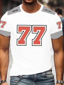 Men's Lightweight Breathable Shirt, Elastic Polyester Sports Top, Gym Hiking Streetwear, Plus Size Tall Fit, Summer Outdoor Activewear