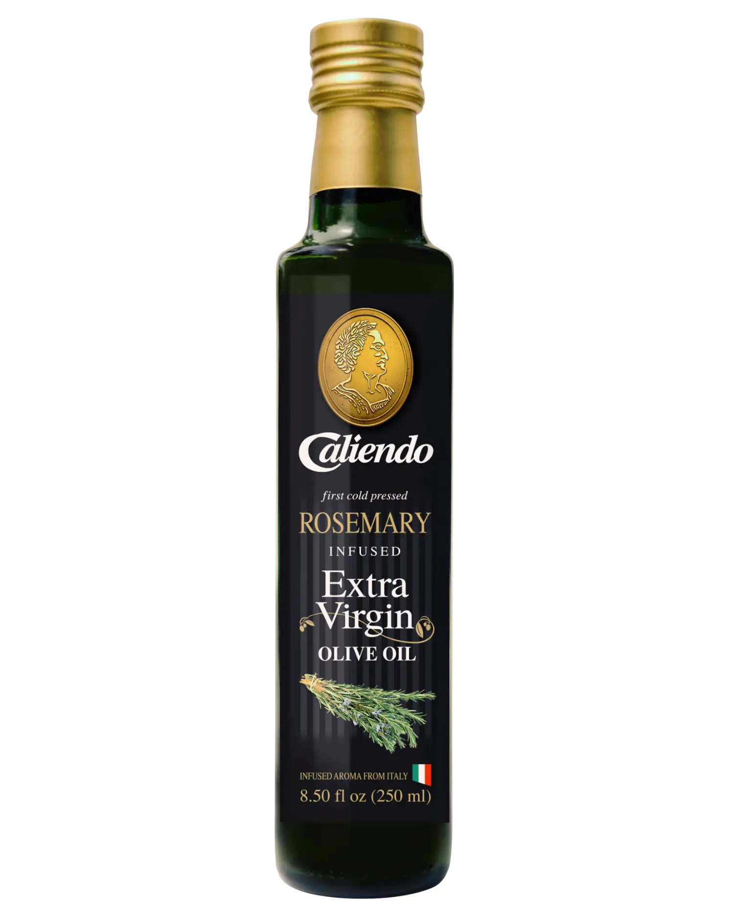 Caliendo Premium Rosemary Infused Extra Virgin Olive Oil, Authentic Italian - 8.5 Fl Oz Bottle