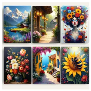 DIY Paint By Numbers Kit Framed & Unframed Easy Painting for All Ages Gift Box with Brushes Acrylic Paints Numbered Linen Canvas Flower and Landscape Digital Oil Painting Set  Paint by Numbers Kit for Adults Beginners  DIY Canvas Painting Art Set