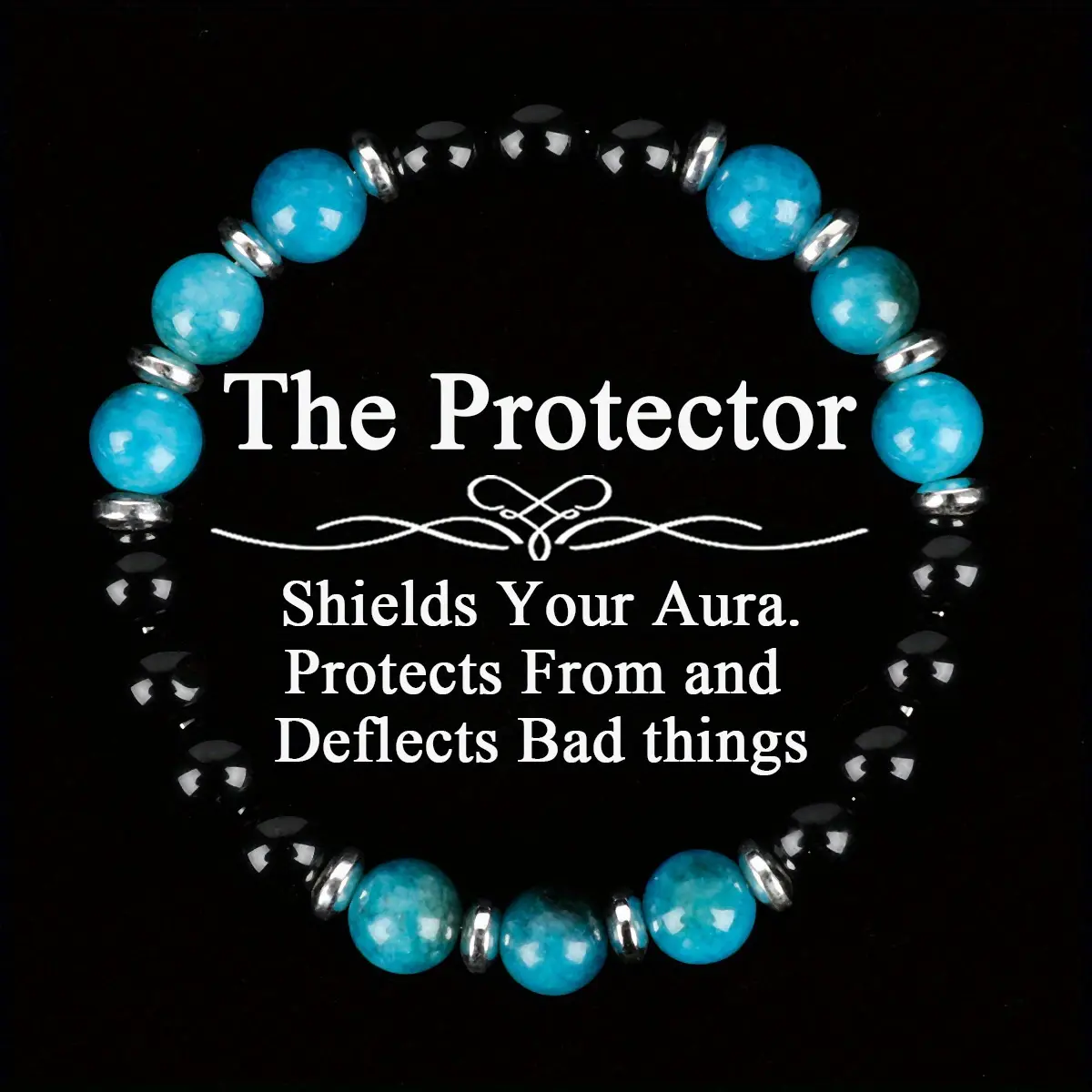 GADASLUY Guardian Blue Apatite Beaded Bracelets Jewelry for Men, Casual Natural Beads for Daily Wear with Protection & Grounding Benefits, Boho Stone Bracelet, Unisex, Yes, Apatite Stone, Matching Pair, No, No Warning Applicable, Fashionable Jewelry, Ener