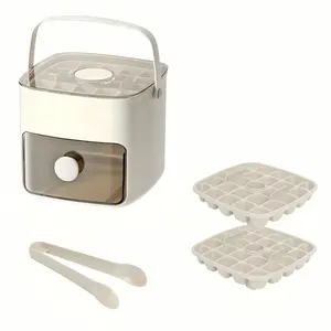 48 Ice Cube Tray Storage Box with Easy Connectors, Dual Layer Design, Food Grade Plastic, Perfect for Freezing, Kitchen Essential Tool, Ice Cube Mold, Ice Molds, Ice Cube Maker
