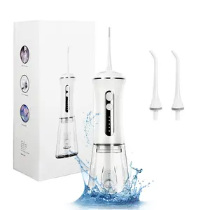 Dental Flusher with 2 Jet Tips, Portable for Home and Travel 10 Modes 350ML Capacity Oral Irrigator White