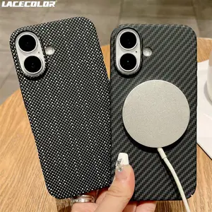 Luxury Carbon Fiber Kevlar Pattern For Magsafe Magnetic Case For iPhone 17 Air 16 15 14 Plus 13 12 11 Pro Max Shockproof Cover