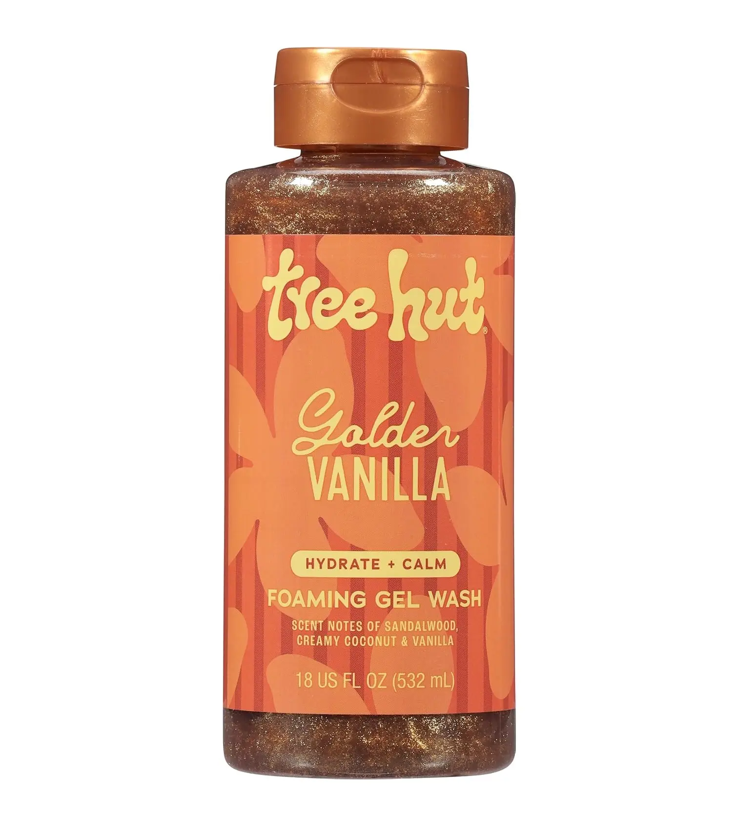 Tree Hut Golden Vanilla Foaming Body Wash, 18 Fl Oz | Nourishing & Moisturizing Shower Gel w/ Shea Butter & Essential Oils, Soft & Smooth Skin, Gentle Cleanser For All Skin Types