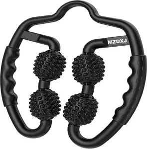 Cellulite Massage Tool Muscle Roller Deep Fascia Massager & Dimpled Skin Remover for Legs, Thighs & Buttocks  Anti Cellulite Roller, Smooth Skin, Pain Reliefs Black（Black  4 Wheel）