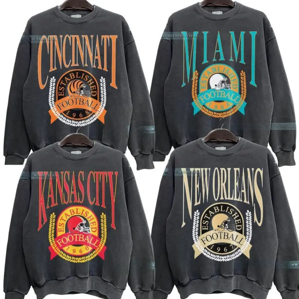 Vintage All Team Football Dark Heather Sweatshirt – Retro 90s Varsity Style Crewneck, GILDAN DARK HEATHER Unisex Pullover, Classic Sports Fan Gift