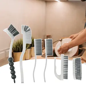Kitchen Cleaning Set with Long Handle Pot Brush and Reusable Sponges Multifunctional Scrub Brush for Pots Pans Dishes and Countertops Durable and Easy To Replace Cleaning Tools