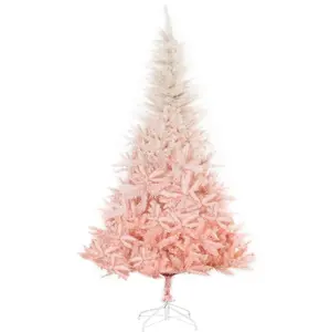 6ft Unlit Spruce Artificial Christmas Tree With 800 Tips Pink Realistic Branches For Living Rooms And Bedrooms