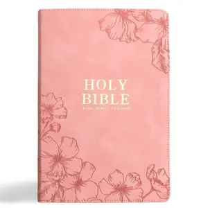 Pink Floral KJV Bible – Giant Print with Cross-References & Maps