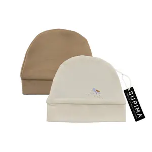 Premium Supima Cotton Soft Newborn Baby Beanie Solid Cute Unisex Infant Hat Breathable Cozy foy Daily Wear