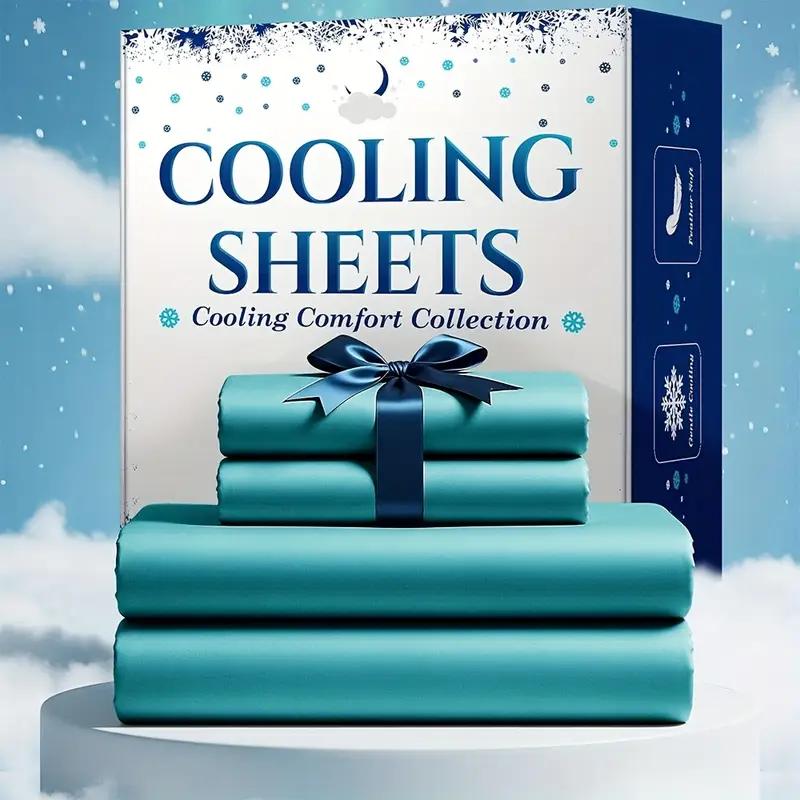 Cooling Sheets - Extra Deep Pocket Bed Sheet Set - Twin Full Queen King Sizes - Breathable Cooling Fabric - Hotel Soft Wrinkle Free - 4 Piece Complete Set - Secure Fit - Durable Easy Care