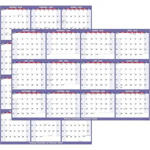 2026 Dry Erase Calendar - Large Yearly Wall calendar 2026, 38.2'' x 25.2'', 2-Side Reversible Calendar 2026, Vertical/Horizontal, Jan 2026 - Dec 2026, 2026 Wall Calendar with Notes, Stickers -