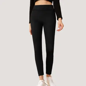 AIbart Winter Thickened Lamb Fleece Lined Jogger Leggings for Ladies, Mid Waist Skinny Thermal Pants, Plus Size Multi Pocket Warm Base Layer, Daily Street Wear Outer Warm Pants fathersdaygift