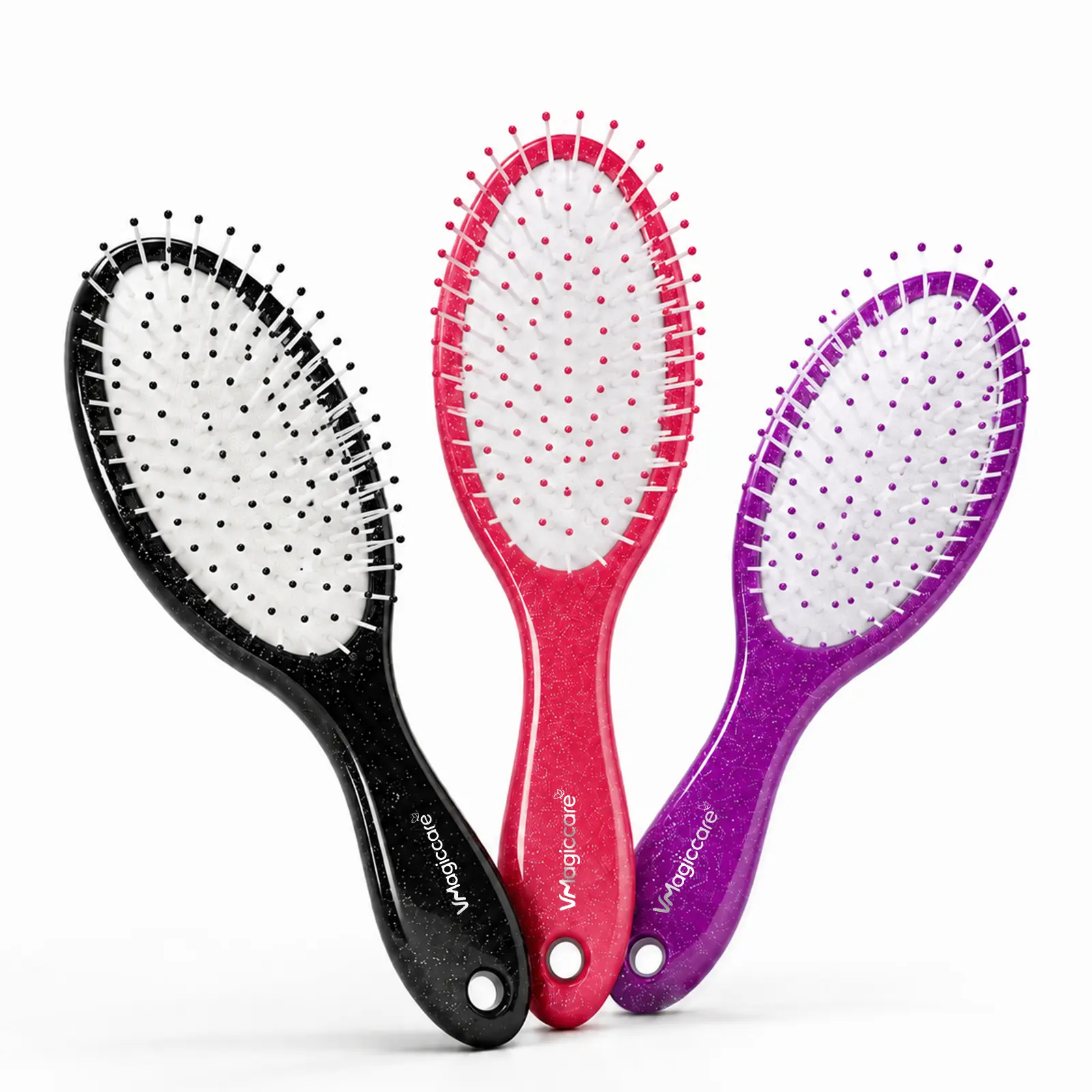 VMagiccare Paddle Hair Brush, Air Cushion Detangler Brush for Women, Soft Ball-Tipped Bristles Scalp Massage Comb, Anti Static Hair Brush, Reduces Breakage & Frizz